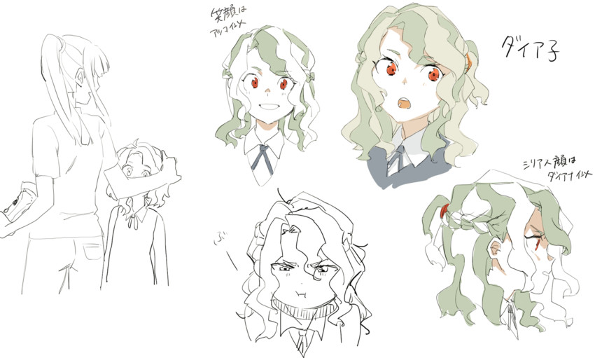 kagari atsuko and diana cavendish (little witch academia) drawn by henpei_saboten