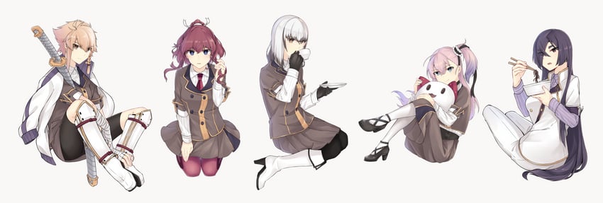 satsuki yomi, shidou maki, tsubakuro yume, konohana suzuka, and origami yukari (toji no miko) drawn by jouhou