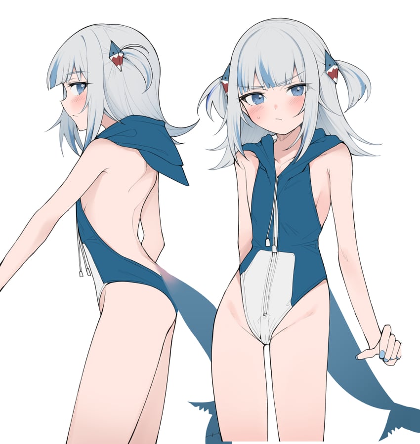 gawr gura (hololive and 1 more) drawn by goten_(510gensoku)
