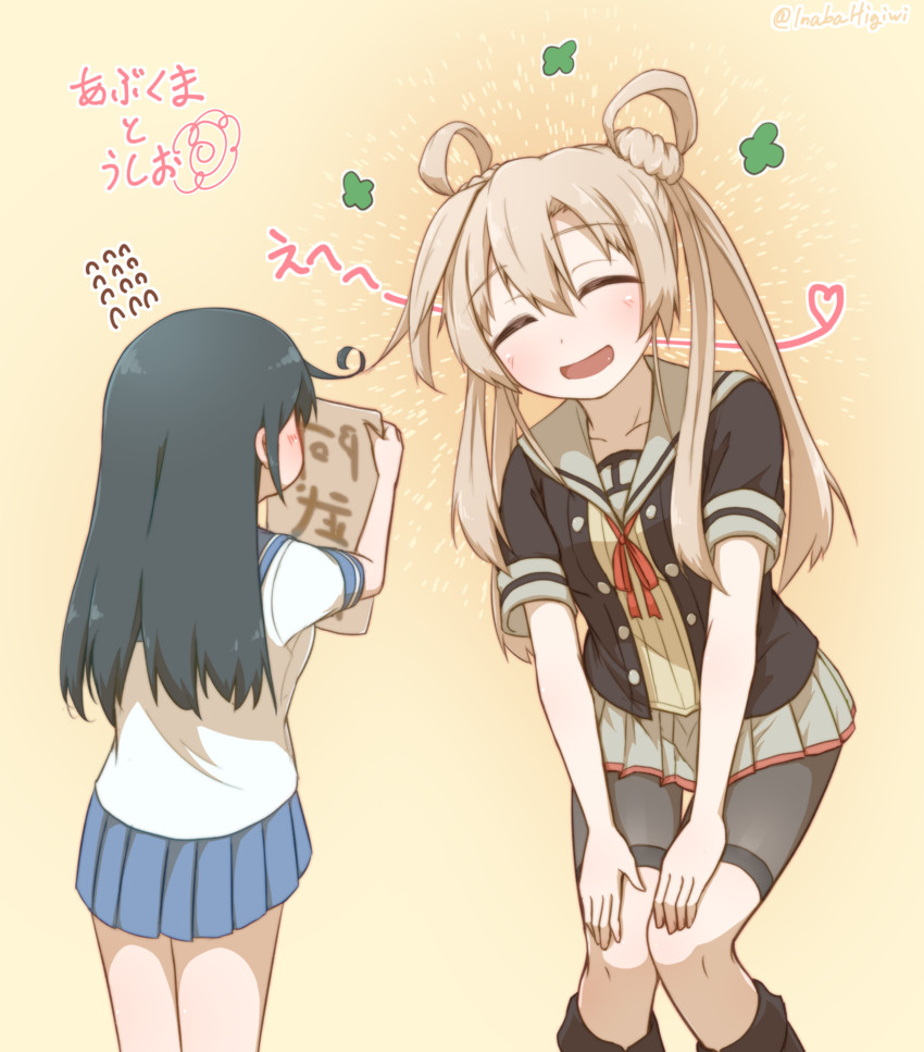 ushio, abukuma, and abukuma kai ni (kantai collection) drawn by giorgio_claes