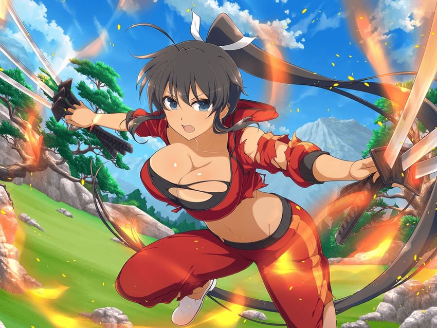 homura (senran kagura and 1 more) drawn by yaegashi_nan