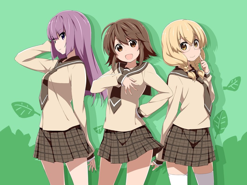 nishikawa youko, odagiri futaba, and hayama teru (sansha san'you) drawn by akata_itsuki