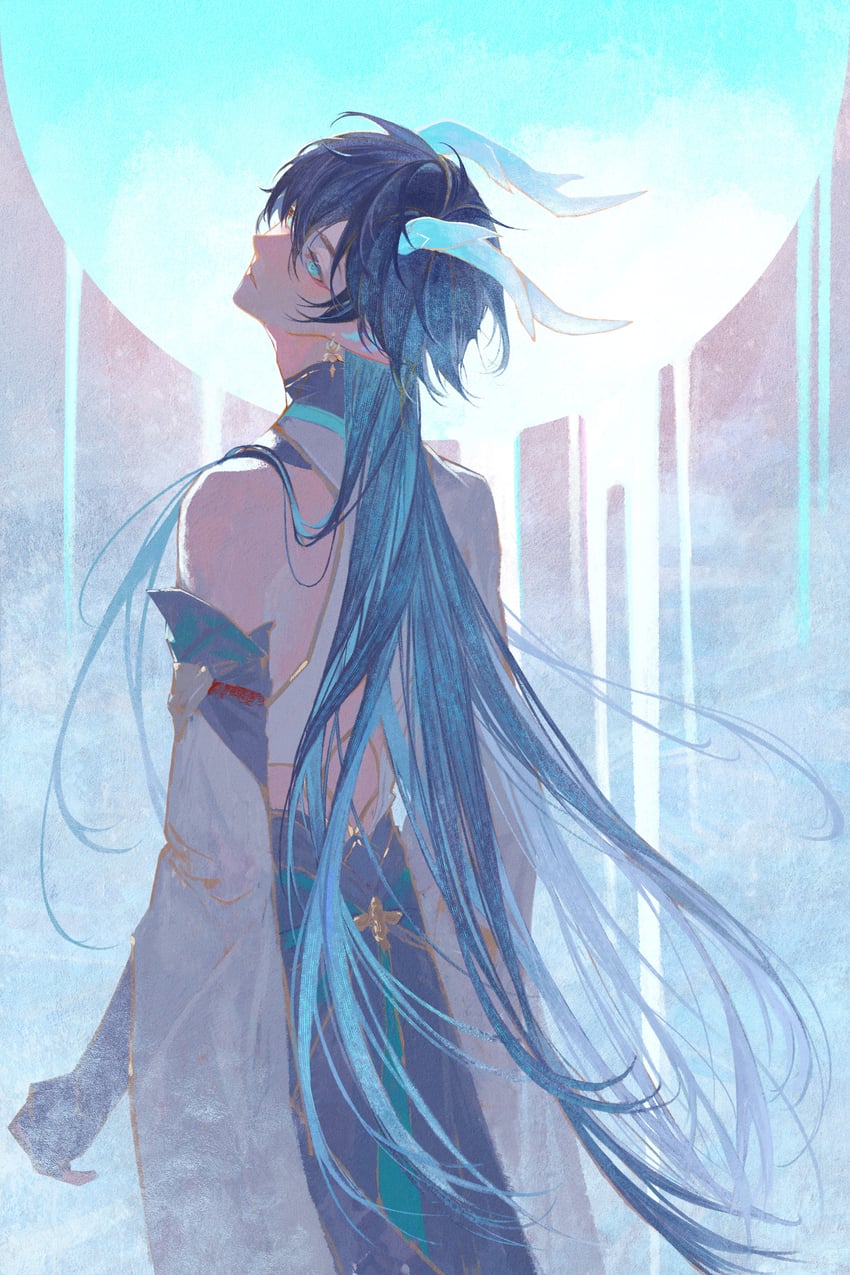 dan heng (honkai and 1 more) drawn by calendulamew