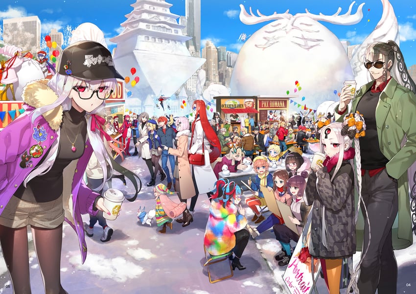 artoria pendragon, mash kyrielight, fujimaru ritsuka, tamamo, abigail williams, and 61 more (fate and 2 more) drawn by redrop