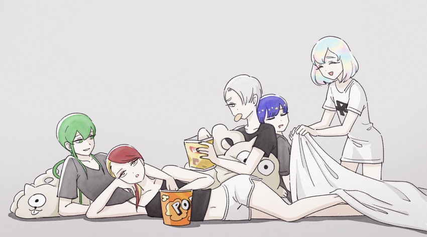 phosphophyllite, diamond, cairngorm, rutile, and jade (houseki no kuni) drawn by mydeerwitch