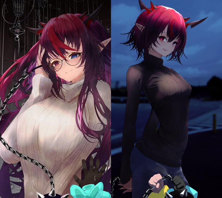 hakos baelz and irys (hololive and 1 more) drawn by getto