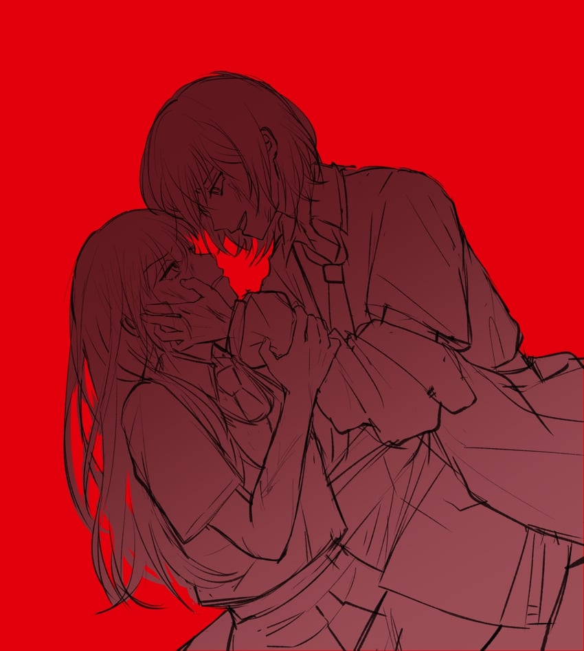 naoi and yoshizawa kurumi (zenbu kowashite jigoku de aishite) drawn by guiltyskullu
