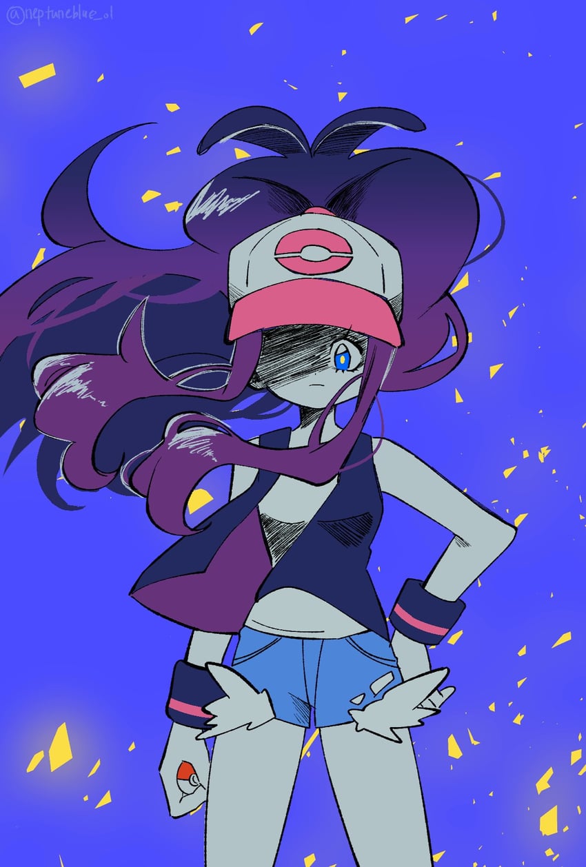 hilda (pokemon and 1 more) drawn by neptuneblue_01