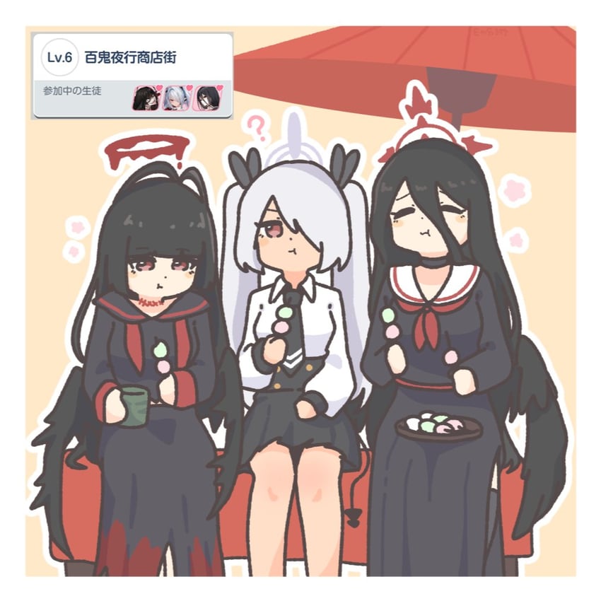 hasumi, iori, and tsurugi (blue archive) drawn by enobun3gyo