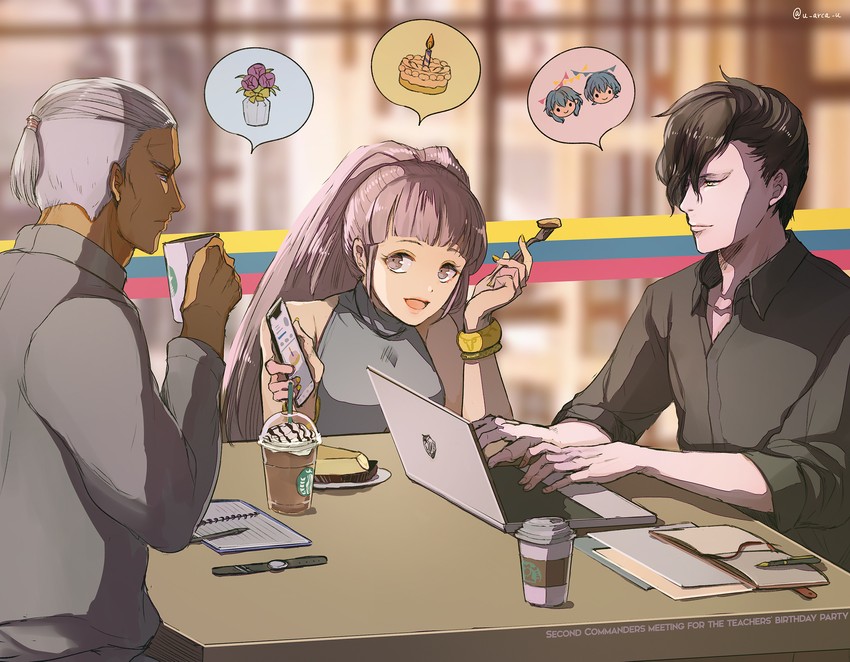 hilda valentine goneril, hubert von vestra, and dedue molinaro (fire emblem and 1 more) drawn by u_arca_u