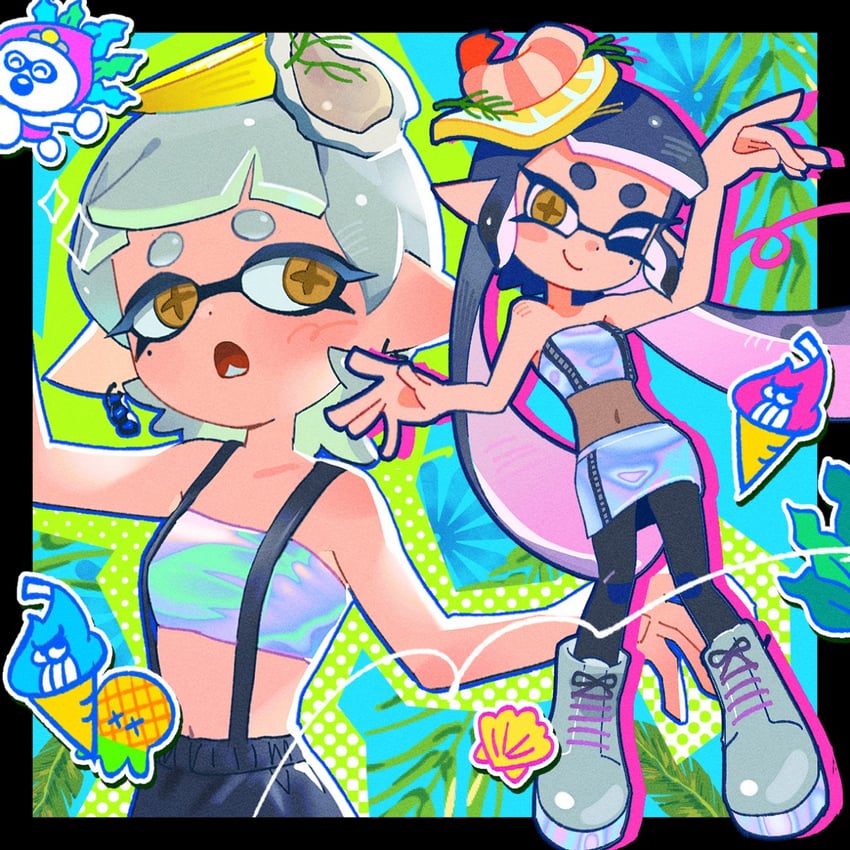 callie and marie (splatoon and 1 more) drawn by hg_swdiary