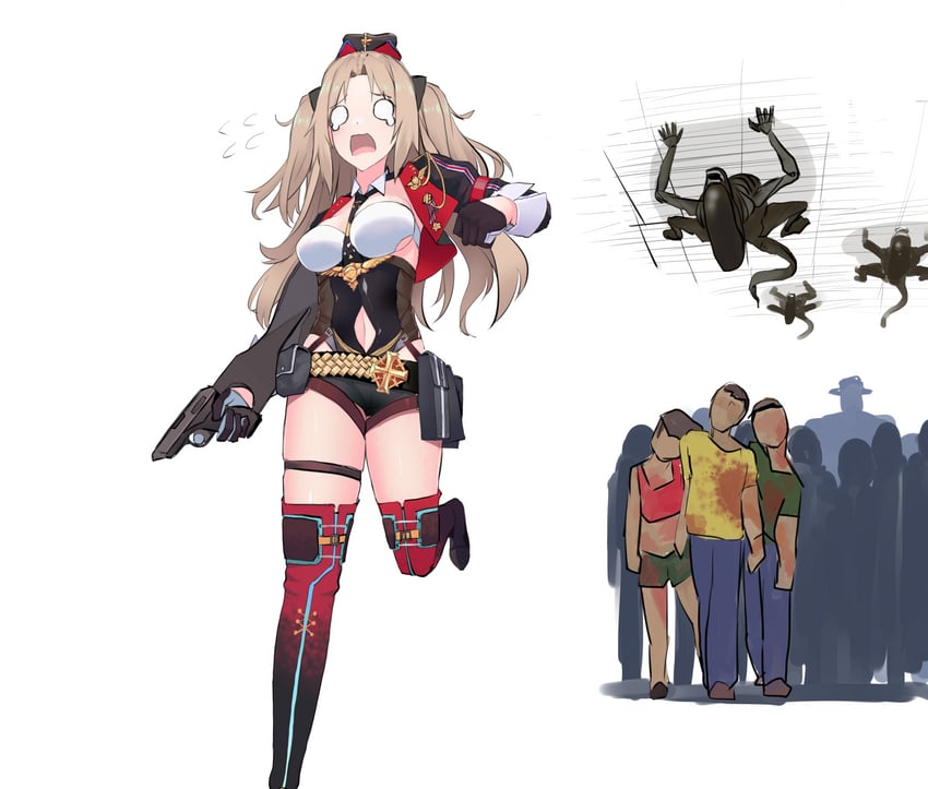 xenomorph, mr. x, and vp70 (girls' frontline and 2 more) drawn by yanagui_yugi