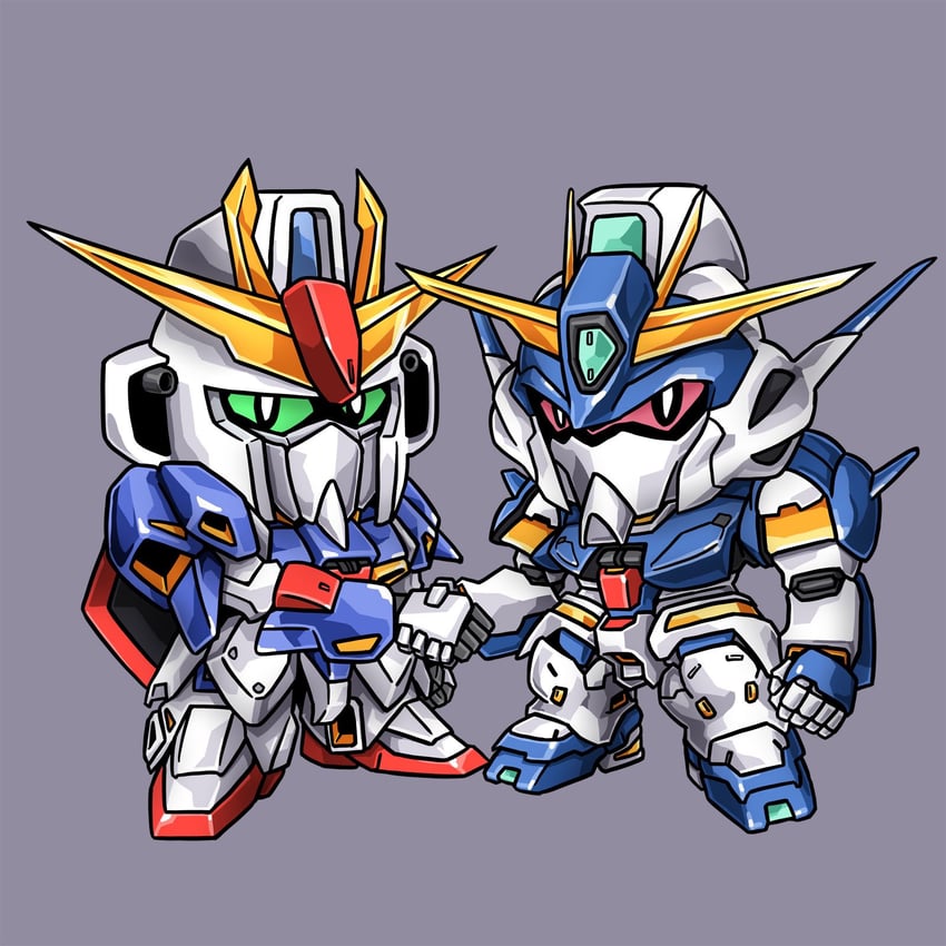 zeta gundam and le cygne (gundam and 3 more) drawn by zjeorno