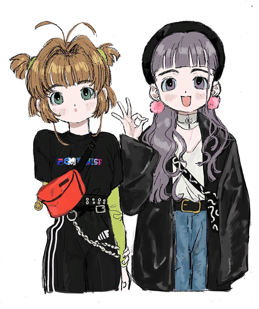 kinomoto sakura and daidouji tomoyo (cardcaptor sakura) drawn by kinuc