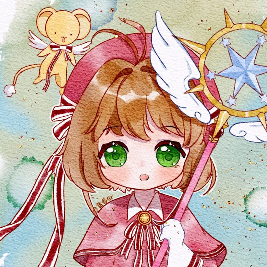 kinomoto sakura and kero (cardcaptor sakura and 1 more) drawn by lanmeier