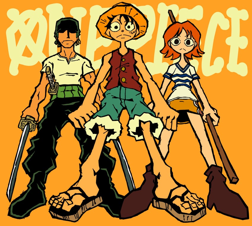 nami, monkey d. luffy, and roronoa zoro (one piece and 2 more) drawn by josh-s26