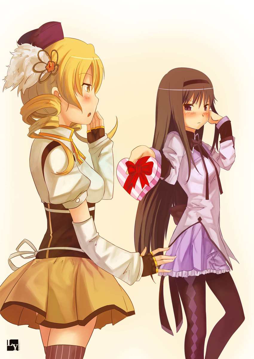 akemi homura and tomoe mami (mahou shoujo madoka magica) drawn by club3