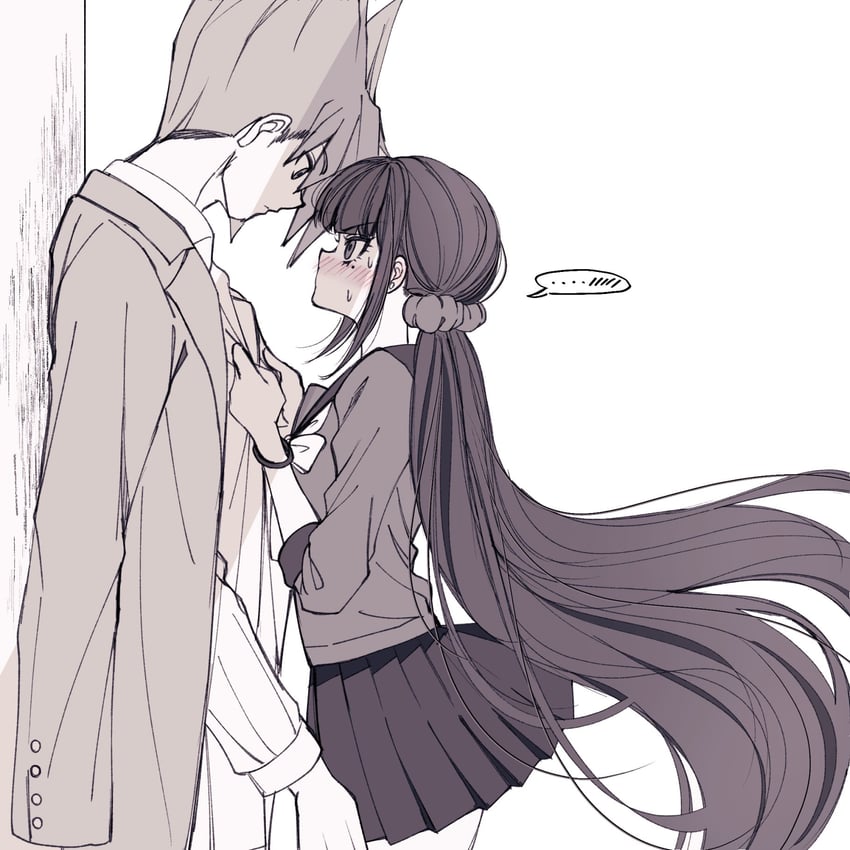 harukawa maki and momota kaito (danganronpa and 1 more) drawn by satori_(aosky9077)