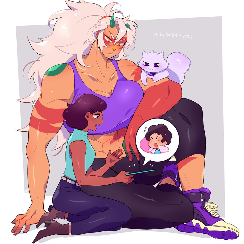 steven quartz universe, amethyst, connie maheswaran, and jasper (steven universe) drawn by gram_quartz