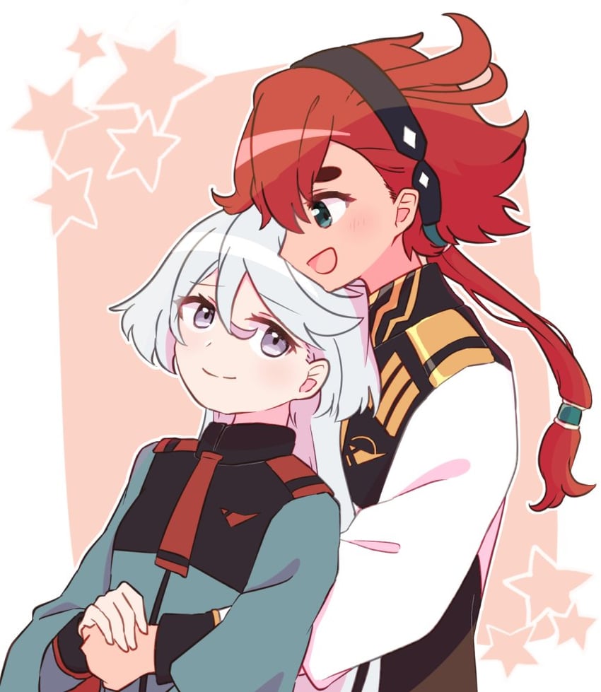 suletta mercury and miorine rembran (gundam and 1 more) drawn by khrium