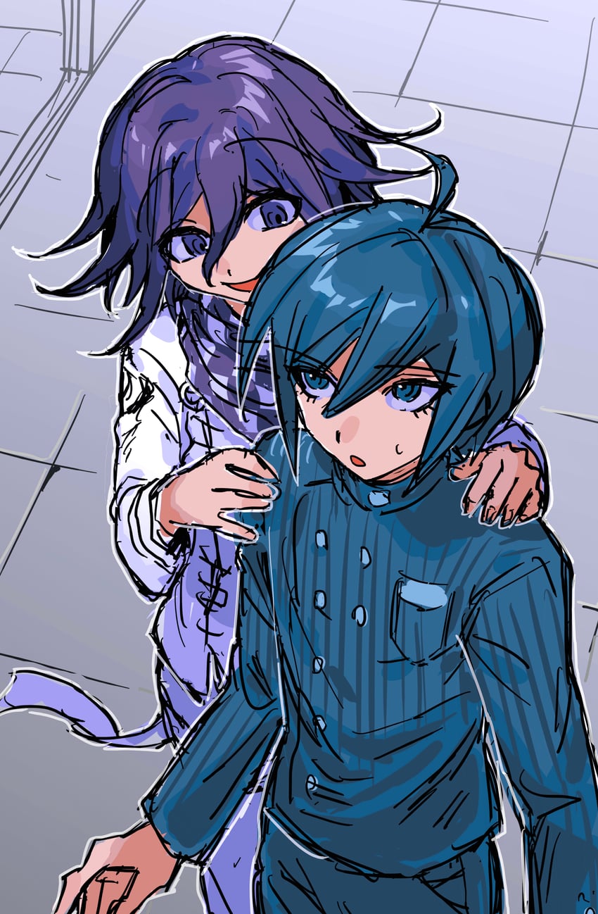 oma kokichi and saihara shuichi (danganronpa and 1 more) drawn by akira_rnpso
