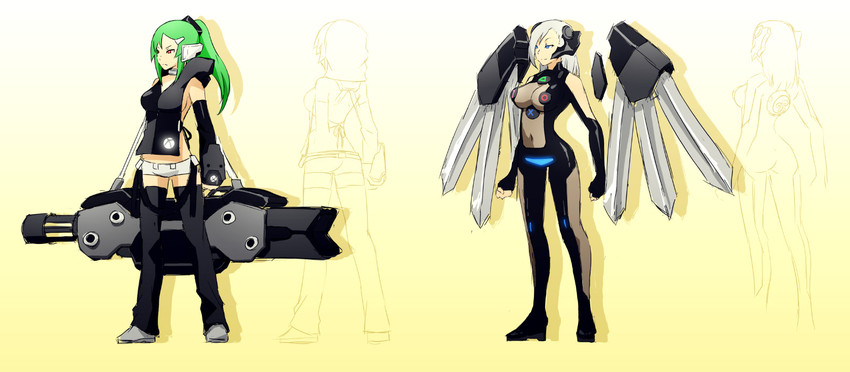 playstation 4 and xbox one (os-tan and 2 more) drawn by mike_inel