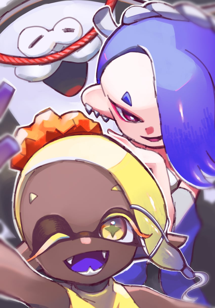 shiver, frye, and big man (splatoon and 1 more) drawn by azkrock