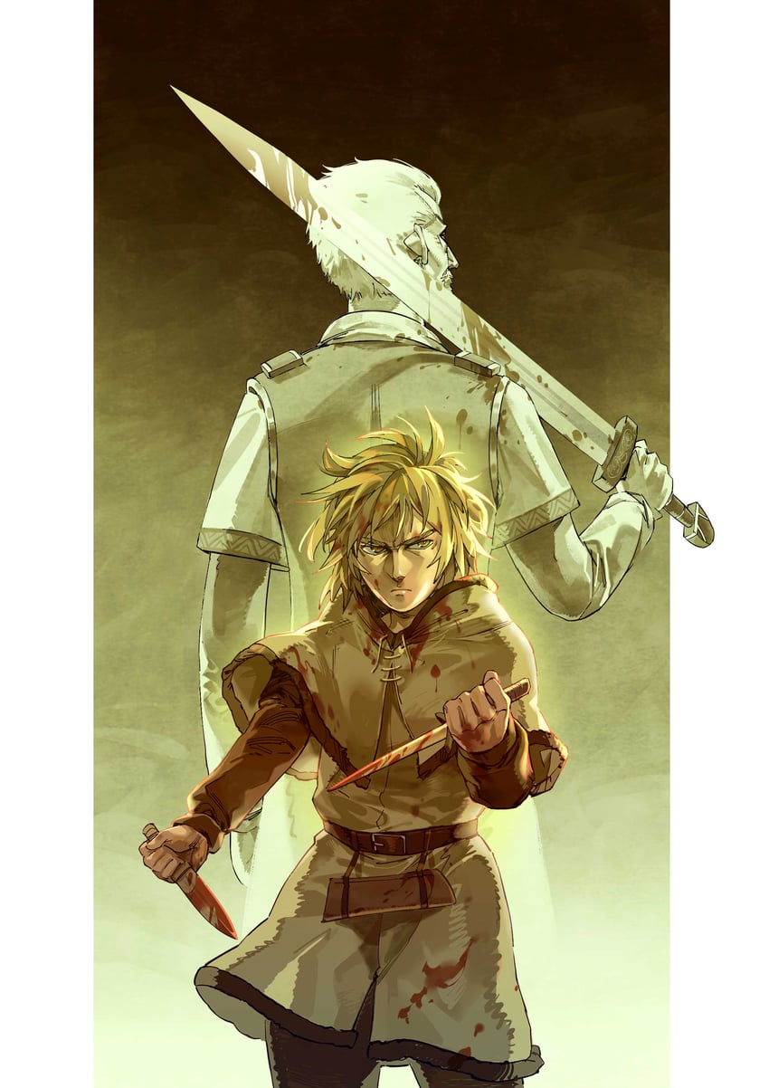 thorfinn and askeladd (vinland saga) drawn by ruukii_drift