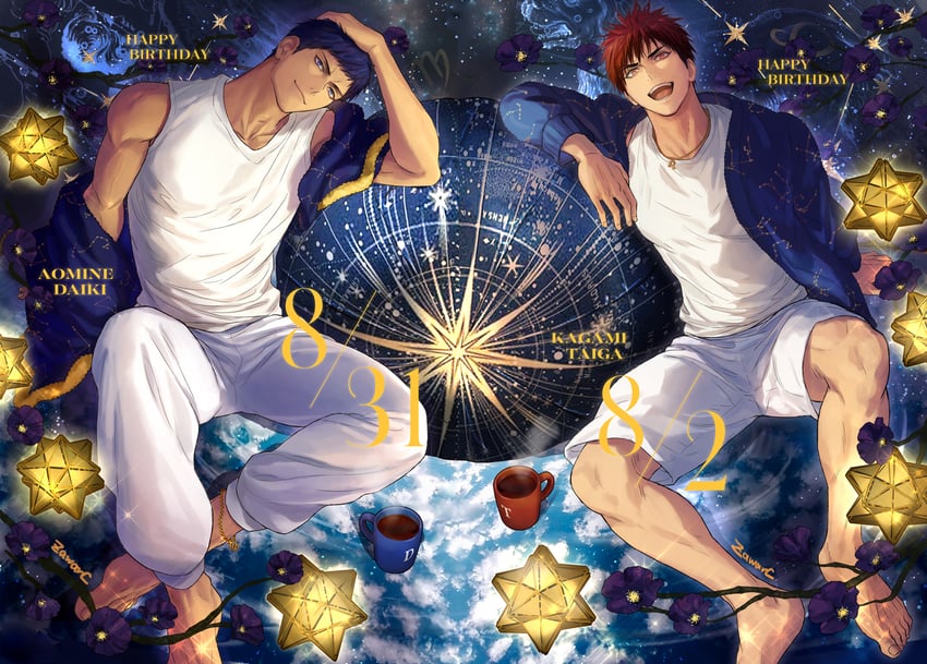 aomine daiki and kagami taiga (kuroko no basuke) drawn by zawar379