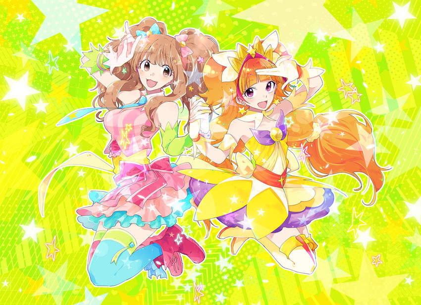 moroboshi kirari, amanogawa kirara, and cure twinkle (idolmaster and 3 more) drawn by kintaro