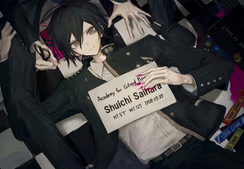saihara shuichi (danganronpa and 1 more) drawn by iumi_urura