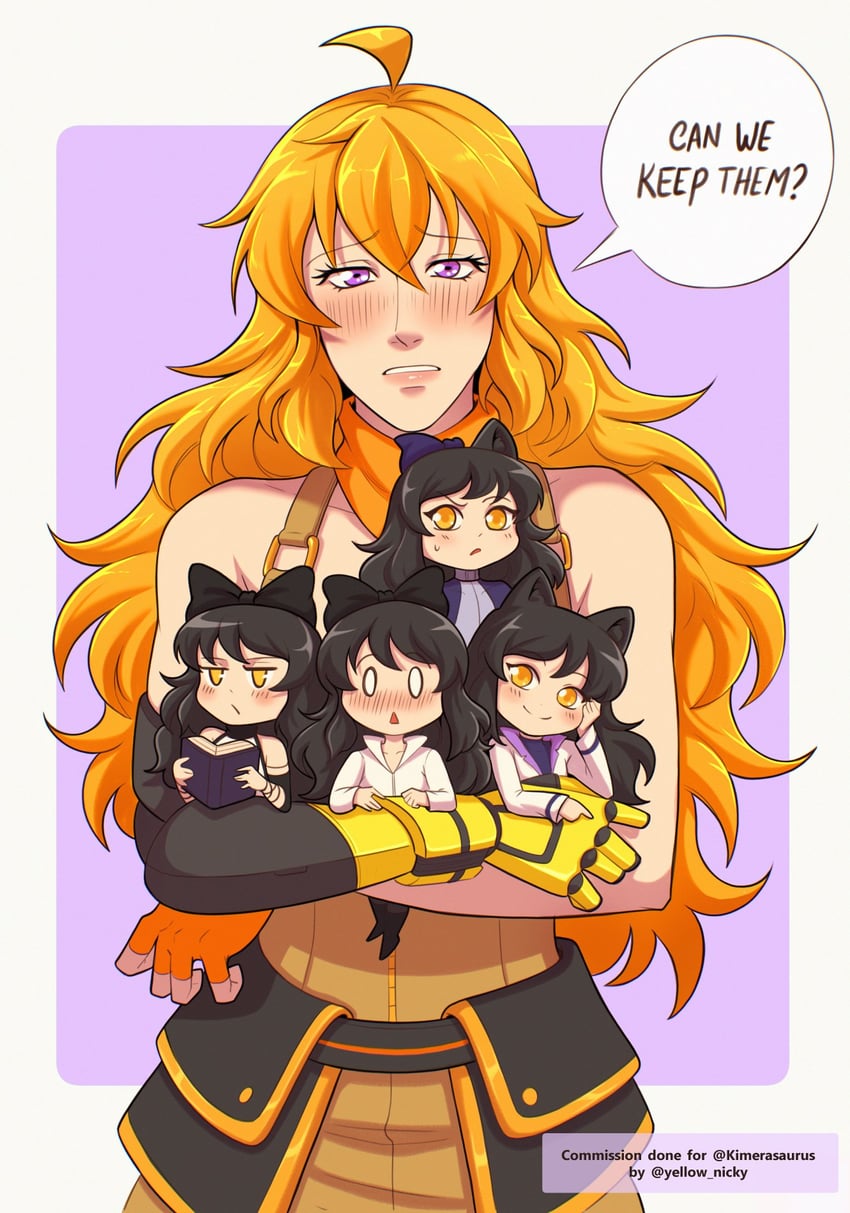 yang xiao long and blake belladonna (rwby) drawn by yellow_nicky