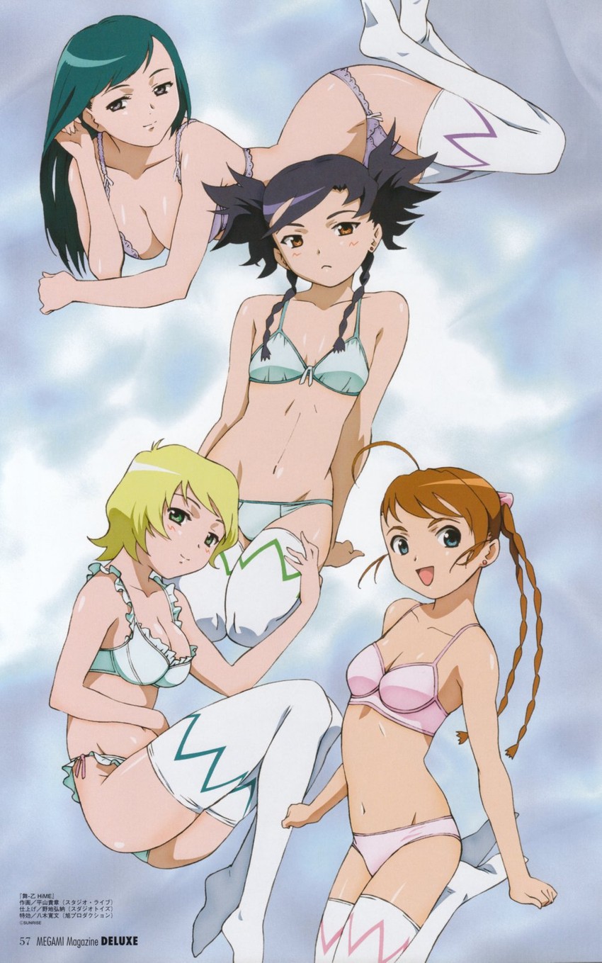 arika yumemiya, nina wang, erstin ho, and tomoe marguerite (megami magazine and 1 more) drawn by hirayama_takaaki
