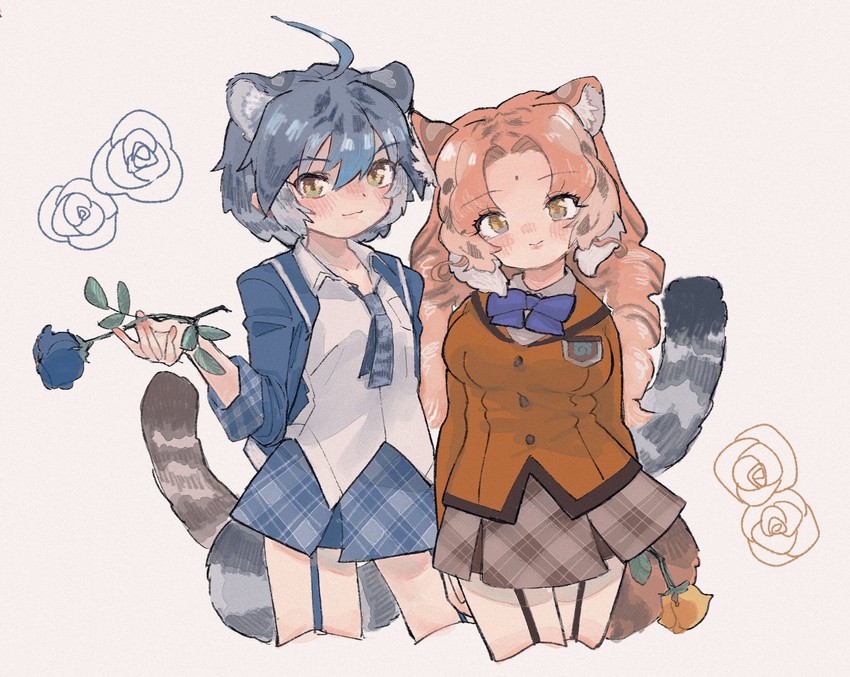 maltese tiger and golden tabby tiger (kemono friends) drawn by shimazoenohibi