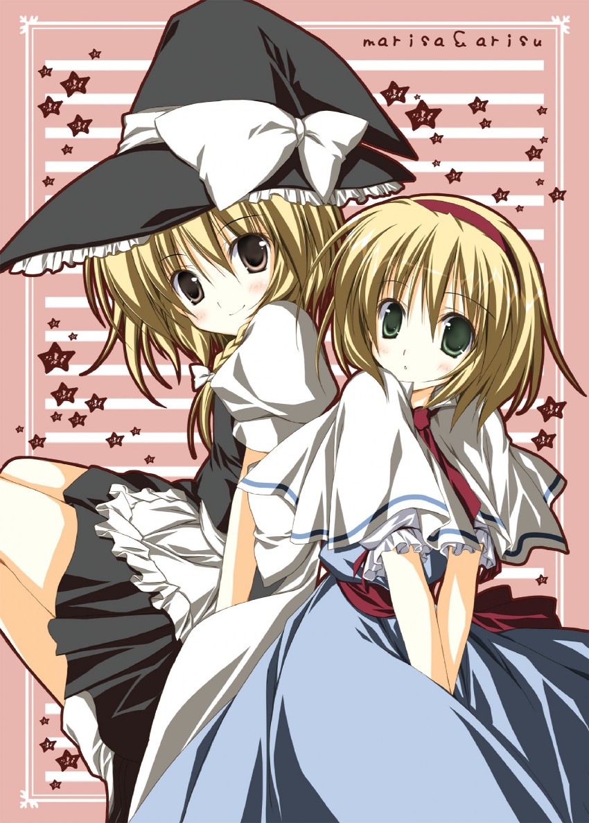 kirisame marisa and alice margatroid (touhou) drawn by korie_riko