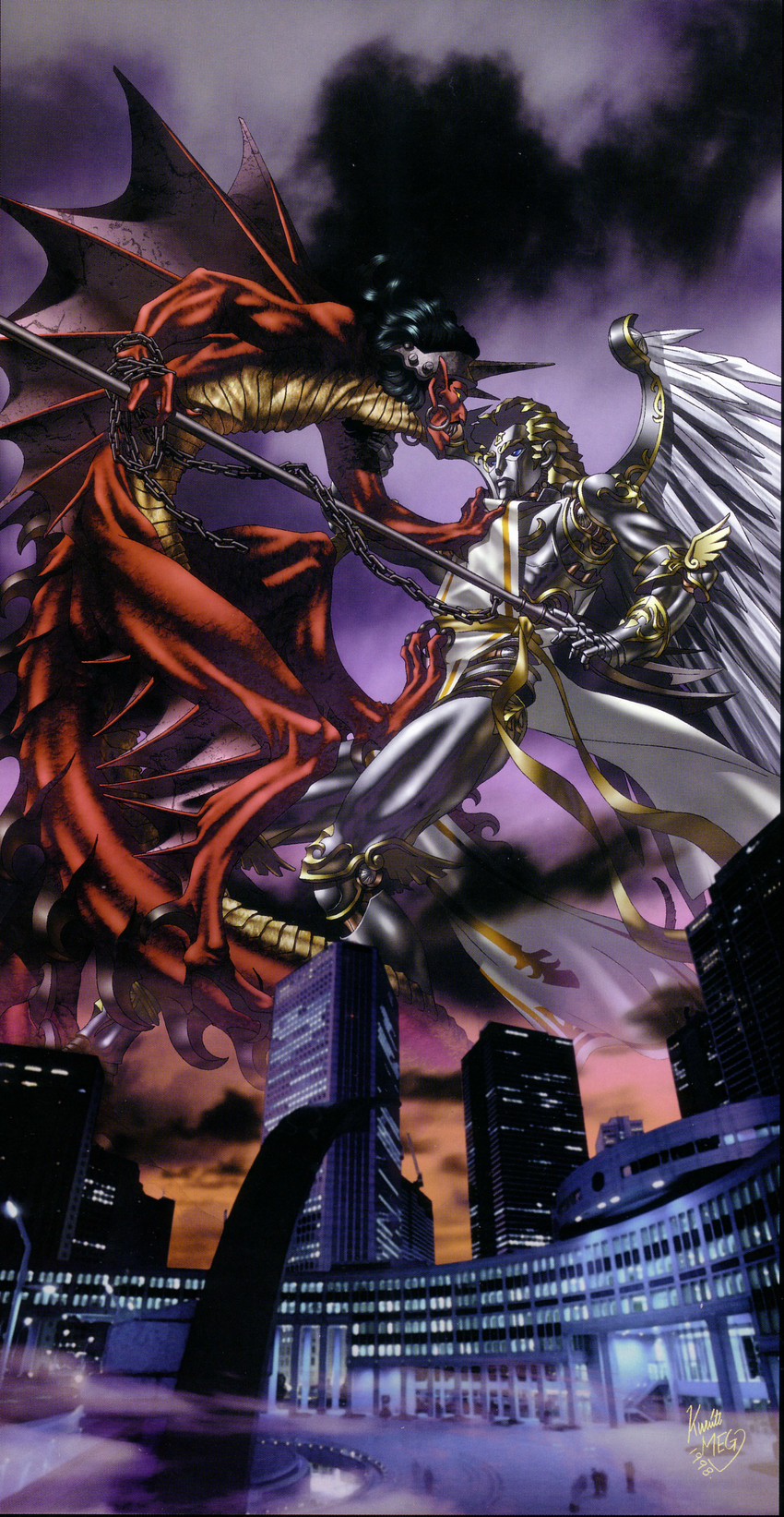 metatron and belial (shin megami tensei and 1 more) drawn by kazuma_kaneko and shiraishi_megumi_(colorist)