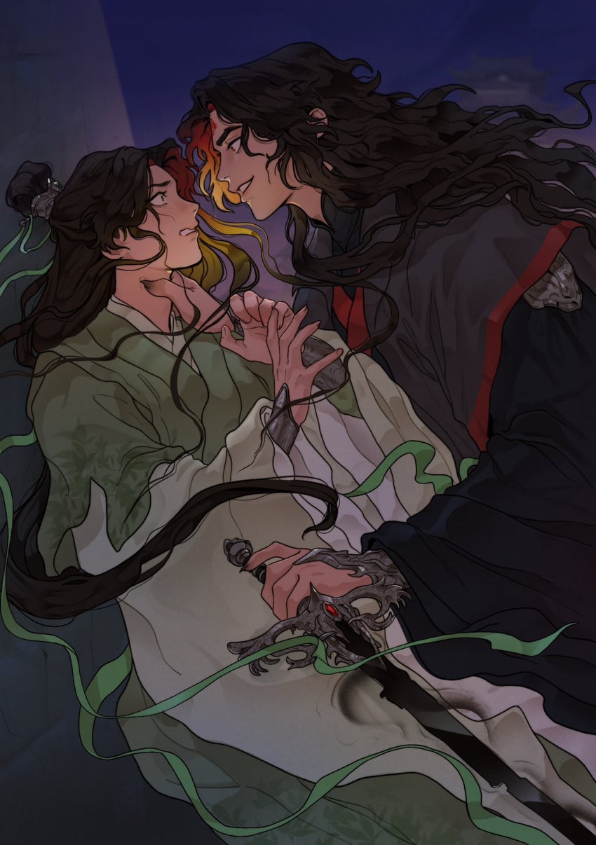 shen qingqiu and luo binghe (renzha fanpai zijiu xitong) drawn by djuney9