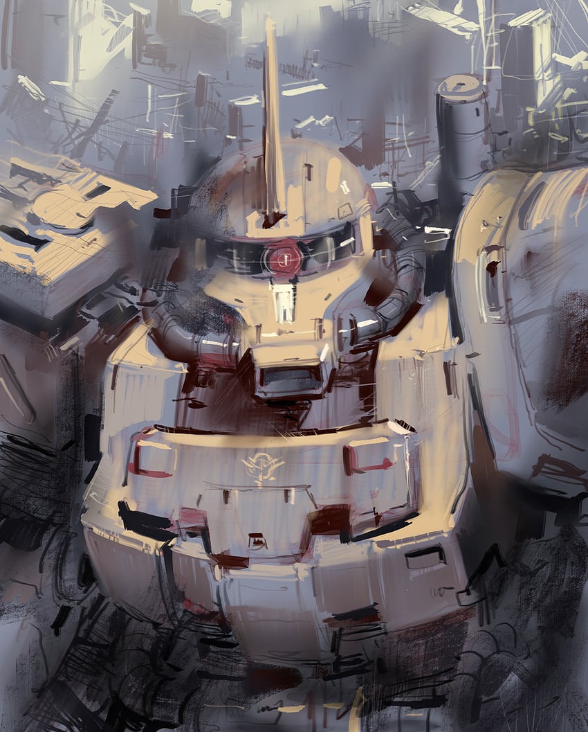 zaku ii and zaku ii s (gundam and 1 more) drawn by park_jae-cheol