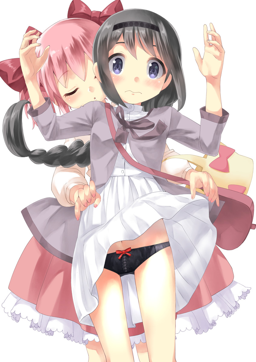 akemi homura and kaname madoka (mahou shoujo madoka magica) drawn by rin2008
