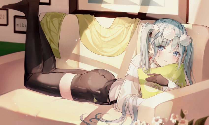 hatsune miku and racing miku (vocaloid and 1 more) drawn by fu_u03
