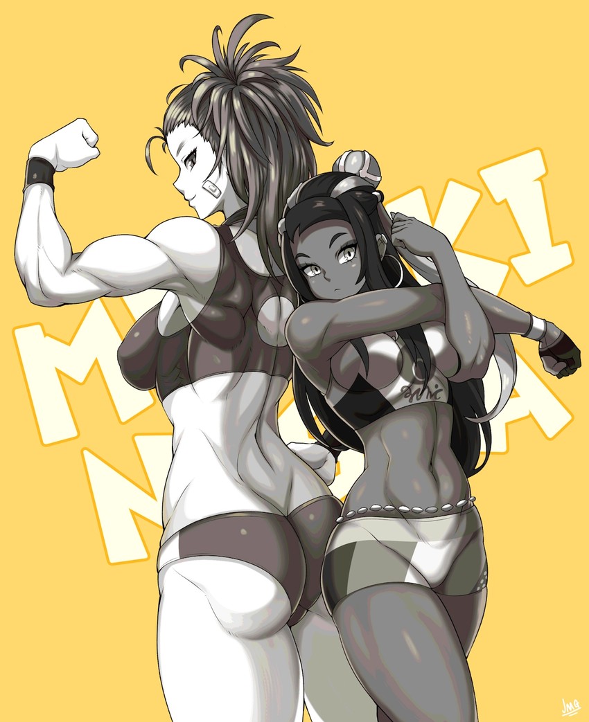 nessa and captain mizuki (pokemon and 2 more) drawn by jmg
