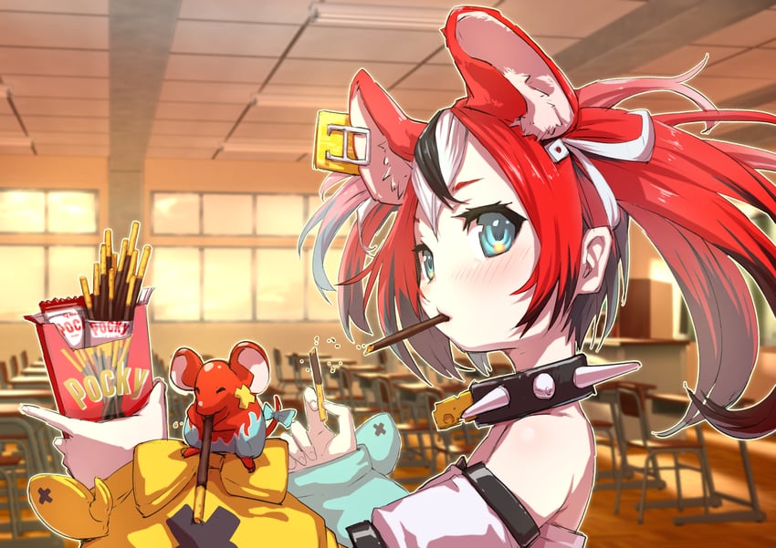 hakos baelz and mr. squeaks (hololive and 1 more) drawn by mitsuru_(uramitsuru1206)