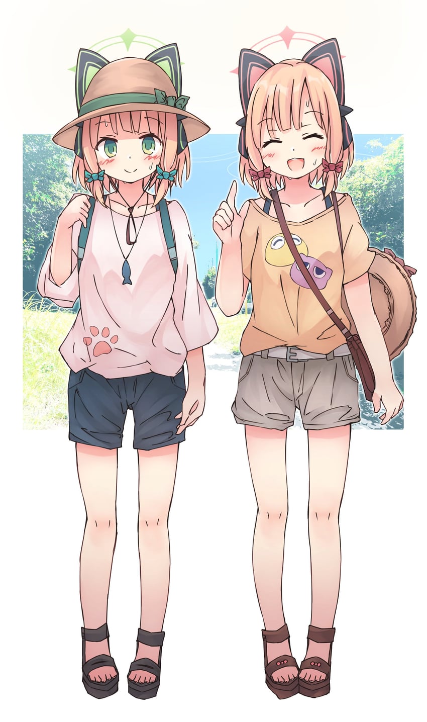 momoi, midori, and puyo (blue archive and 1 more) drawn by kamotsu_yasai