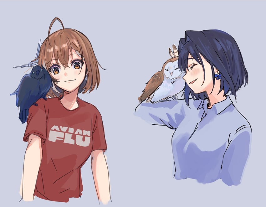 ouro kronii and nanashi mumei (hololive and 1 more) drawn by kisuu_(oddnumberr_)