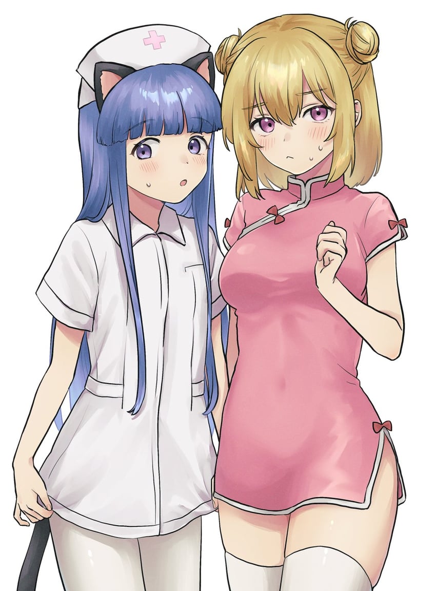 furude rika and houjou satoko (higurashi no naku koro ni) drawn by murara
