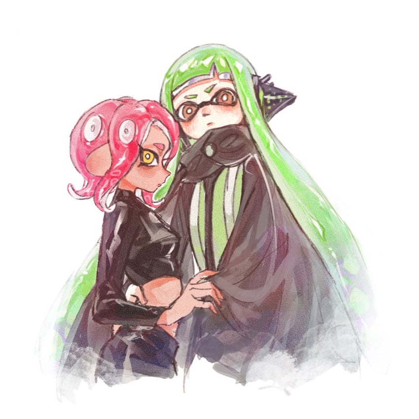 inkling player character, inkling girl, octoling player character, octoling girl, agent 8, and 1 more (splatoon and 2 more) drawn by gucandiyi52092