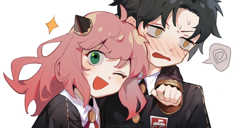 anya and damian desmond (spy x family) drawn by spadeic