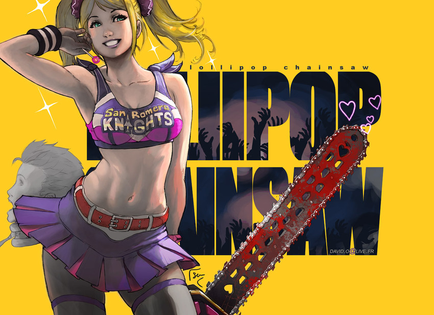 juliet starling and nick carlyle (lollipop chainsaw) drawn by david_semsei