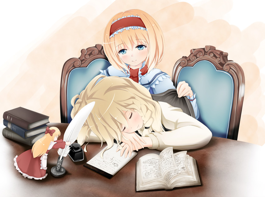 kirisame marisa, alice margatroid, and shanghai doll (touhou) drawn by half-moon
