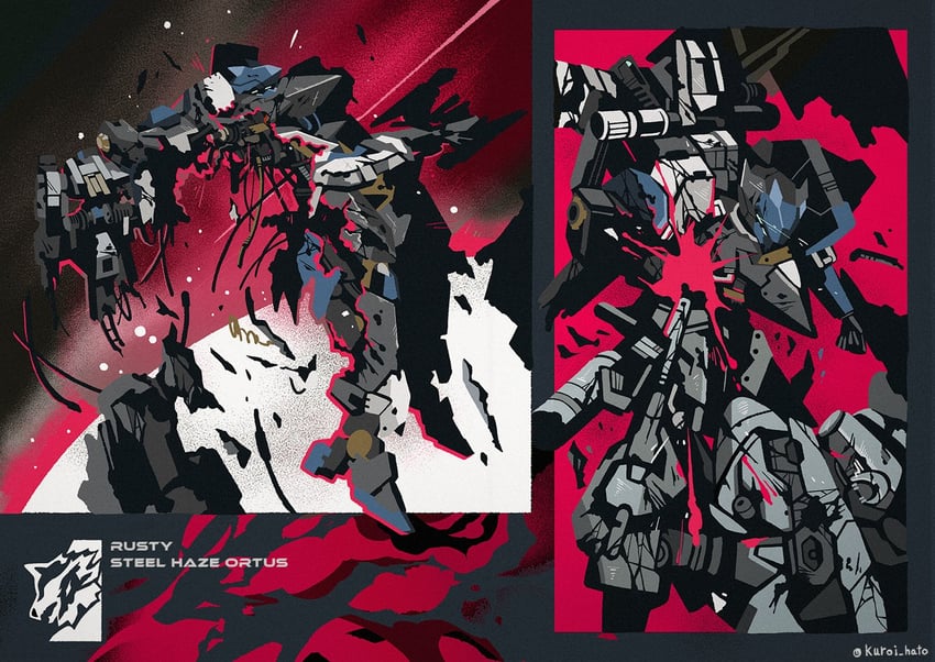 loader 4 and steel haze ortus (armored core and 1 more) drawn by kuroihato